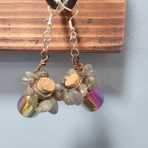 Labradorite Potion Bottle Earrings
